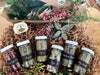Set of Six 4 oz. jars of herbs.  Perfect for all your culinary needs: Oregano, Thyme, Sage, Herbs de Provence, Lemon Verbena, California Peppercorn. Grown in mineral rich soil & watered from the streams of the Sierras. All products grown, harvested and hand dried on site in accordance w CCOF. California Certified Organic Farmers. Certified organic since 1991